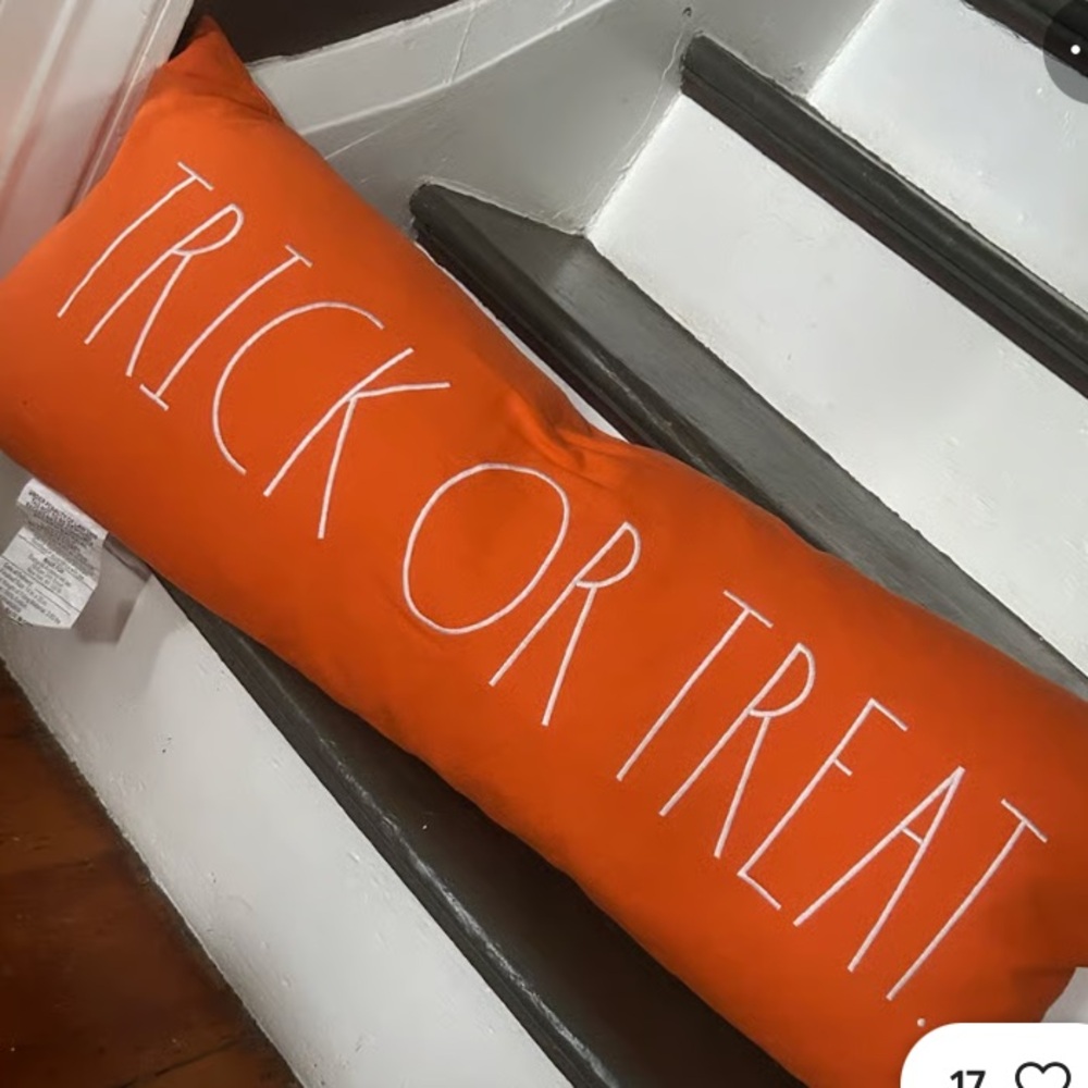 Rae Dunn Orange Trick or Treat long body Pillow Halloween